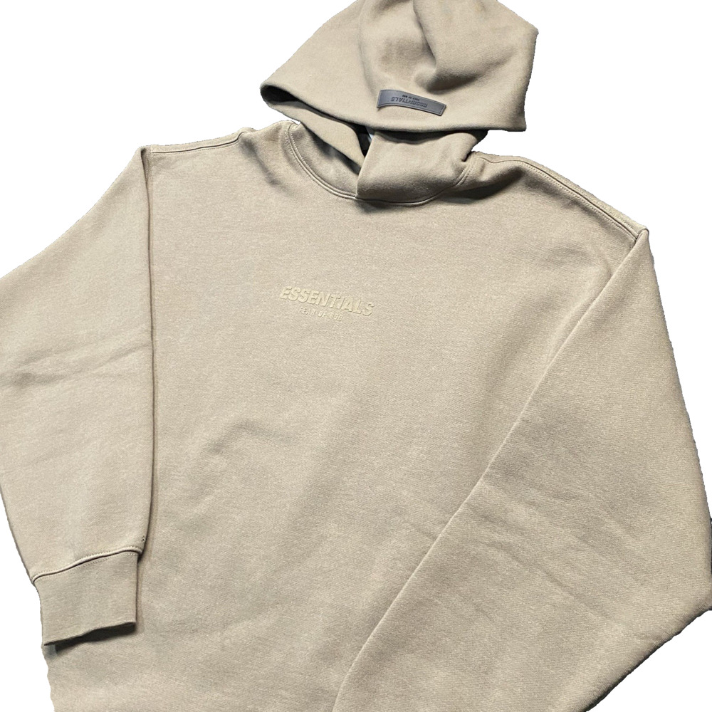 Fear of God ESSENTIALS Mens Pullover Hoodie XXS SS22 Streetwear Desert Taupe New